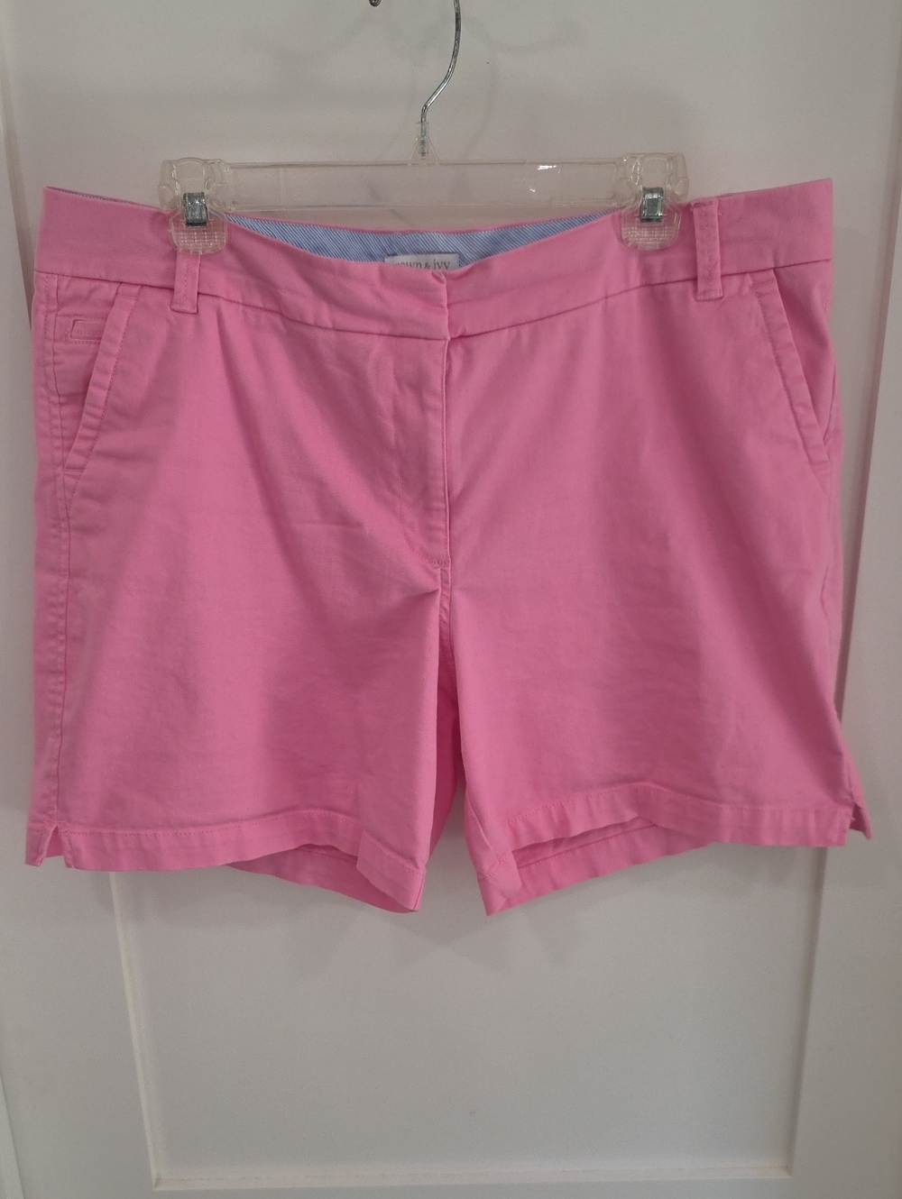 crown & ivy Pink Classic Chino Shorts, Sz 14